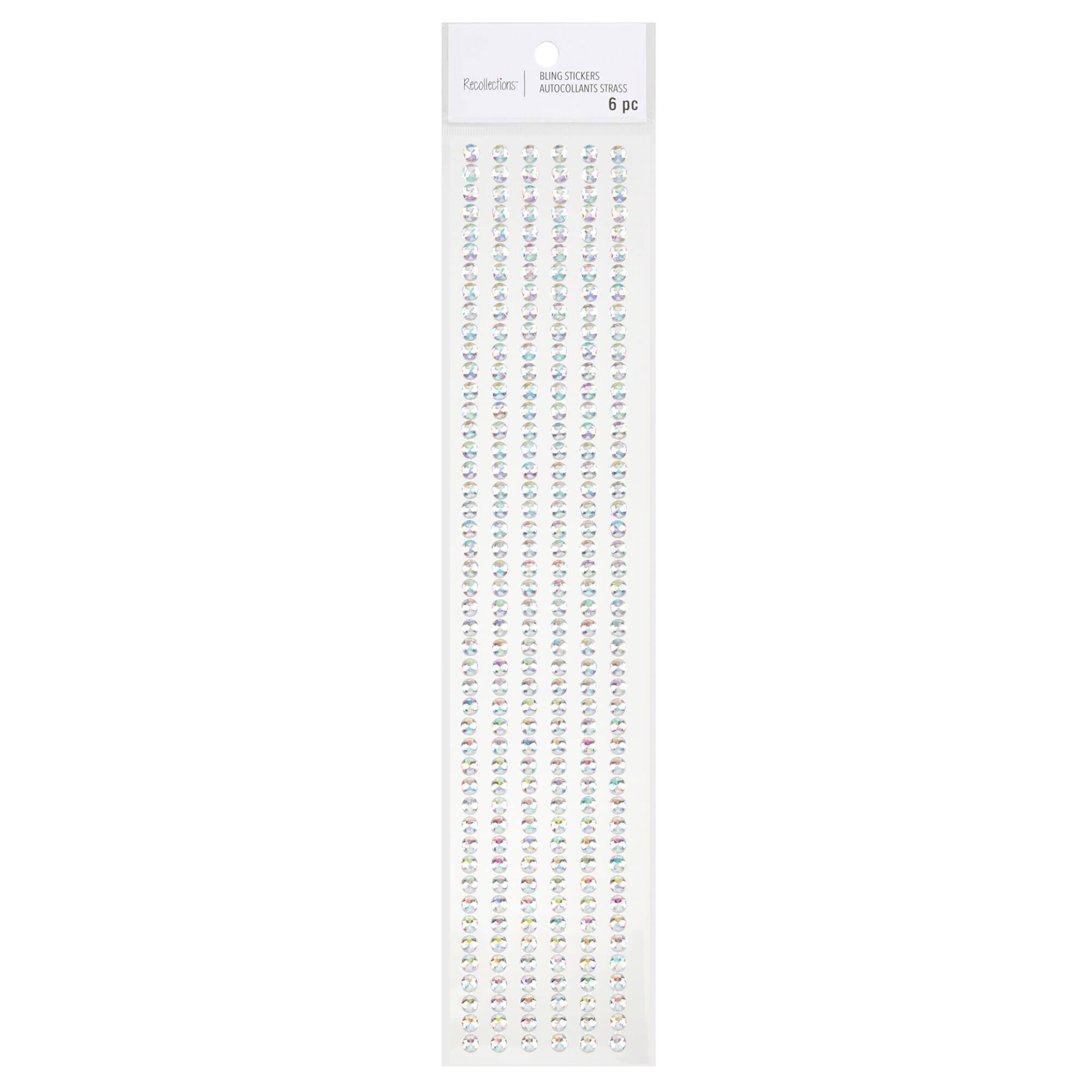 12 Packs: 6 ct. (72 total) Iridescent Clear Rhinestone Borders by Recollections™